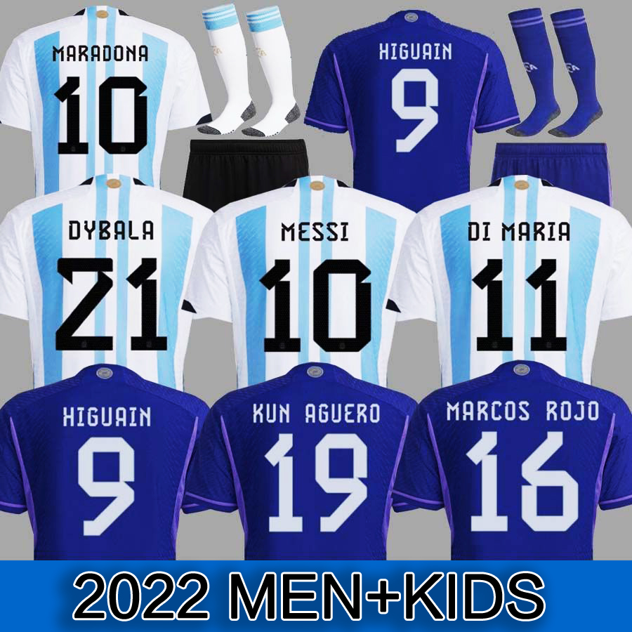 Argentina Jerseys 2022 HIGUAIN DYBALA Mens Soccer kit World Cup National Team Football Shirt L.MARTINEZ DE PAUL Home Away Player Version Uniforms, Kids away
Argentina Jerseys 2022 HIGUAIN DYBALA Mens Soccer kit World Cup National Team Football Shirt L.MARTINEZ DE PAUL Home Away Player Version Uniforms, Kids away