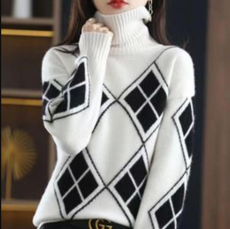 Women Sweater Designer puff Dress Pullover Jumper Loose Warm Clothes Elegant Mock Neck Female Vintage Striped Top, 08
Women Sweater Designer puff Dress Pullover Jumper Loose Warm Clothes Elegant Mock Neck Female Vintage Striped Top, 08