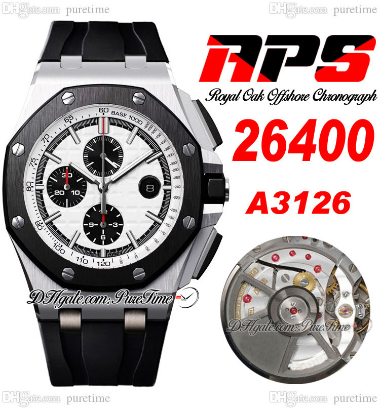APSF 44mm Diver A3126 Automatic Chronograph Mens Watch Steel Case 264 Ceramic Bezel White Grande Tapisserie Dial Black Rubber Strap Super Edition Puretime A1
APSF 44mm Diver A3126 Automatic Chronograph Mens Watch Steel Case 264 Ceramic Bezel White Grande Tapisserie Dial Black Rubber Strap Super Edition Puretime A1