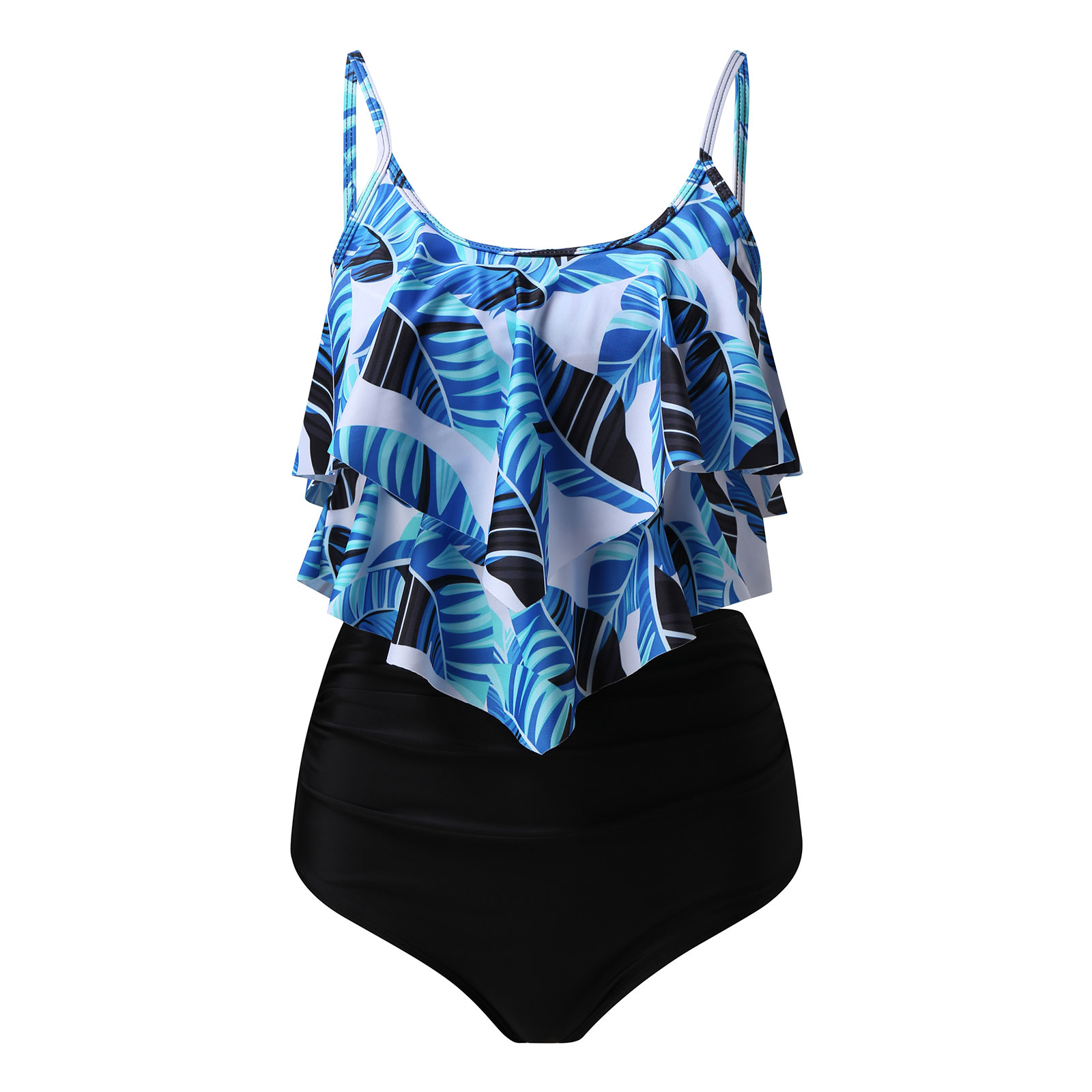 Women's Swimwear Print patchwork double lotus leaf high waist two pieces set bikini, 09
Women's Swimwear Print patchwork double lotus leaf high waist two pieces set bikini, 09