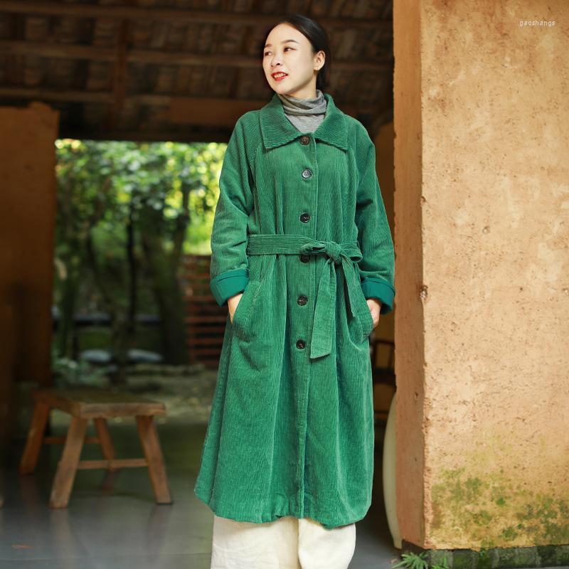 Women's Trench Coats Solid Women Corduroy Jacket 2022 Arrival Autumn Winter Female Casual Long Loose Outwear With Belt Women's, Green
Women's Trench Coats Solid Women Corduroy Jacket 2022 Arrival Autumn Winter Female Casual Long Loose Outwear With Belt Women's, Green