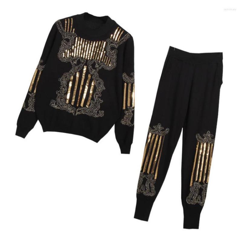 Women's Tracksuits Fashion Cartoon Pattern Sequined Beading Knit Woolen Suits Female Sweater Pencil Pant Two Pieces Sets Wq2389, Gray
Women's Tracksuits Fashion Cartoon Pattern Sequined Beading Knit Woolen Suits Female Sweater Pencil Pant Two Pieces Sets Wq2389, Gray