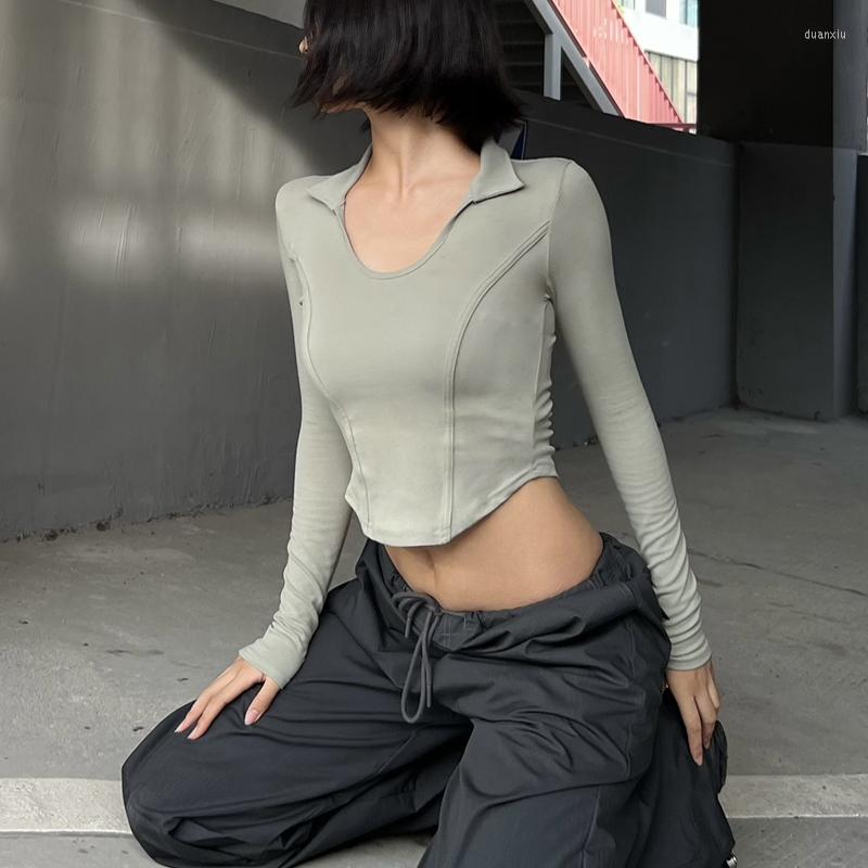 Women' T Shirts Women U Neck Long Sleeved Crop Top With Collar And Stitching Detail, Black
Women' T Shirts Women U Neck Long Sleeved Crop Top With Collar And Stitching Detail, Black