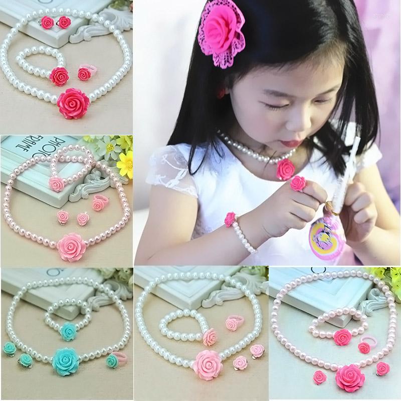 Necklace Earrings Set Kids Girls Child Pearl Flower Shape Bracelet Ring Ear Clips Jewelry FS99, Picture shown
Necklace Earrings Set Kids Girls Child Pearl Flower Shape Bracelet Ring Ear Clips Jewelry FS99, Picture shown