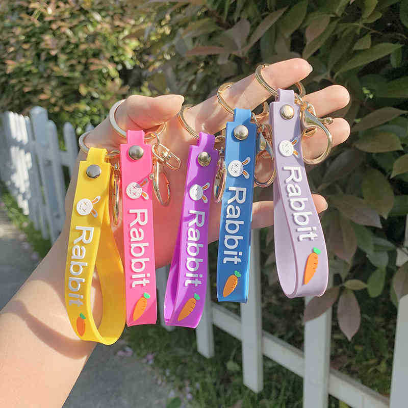 Keychains Net red rabbit leather rope belt key ring chain cartoon silicone accessories car backpack Key Chain Pendant
Keychains Net red rabbit leather rope belt key ring chain cartoon silicone accessories car backpack Key Chain Pendant