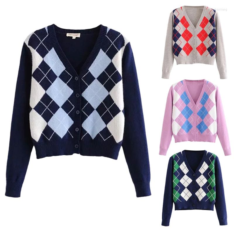 Women's Knits England Style Women Long Sleeve Sweater Cardigan Vintage Rhombus Pattern V-Neck Slim Coat Button Down Knitted Crop Top Outwear, Purple
Women's Knits England Style Women Long Sleeve Sweater Cardigan Vintage Rhombus Pattern V-Neck Slim Coat Button Down Knitted Crop Top Outwear, Purple