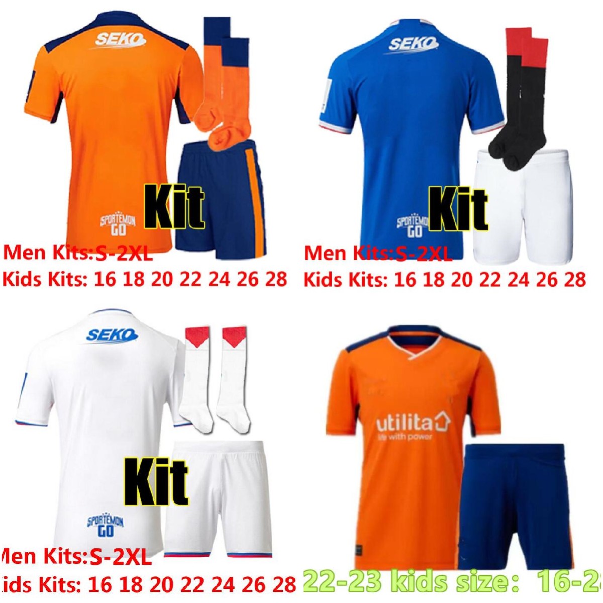2022 2023 Glasgow Rangers Soccer Jersey FOURTH Kit 22/23 home blue away white top 150th Anniversary Legendary TAVERNIER football shirt kids kit set, Orange
2022 2023 Glasgow Rangers Soccer Jersey FOURTH Kit 22/23 home blue away white top 150th Anniversary Legendary TAVERNIER football shirt kids kit set, Orange