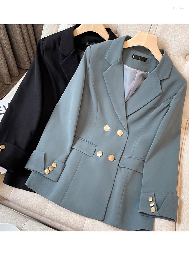 Women's Suits 2022 Autumn Winter Fashion Solid Color Loose Blazers Women Long Sleeve Double Breasted Women's Suit Jackets Chic Elegant, Black
Women's Suits 2022 Autumn Winter Fashion Solid Color Loose Blazers Women Long Sleeve Double Breasted Women's Suit Jackets Chic Elegant, Black