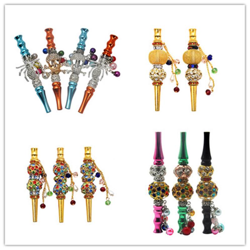 

Fashion Handmade Inlaid Jewelry Alloy Hookah Mouth Tips Shisha Chicha Filter Tip Hookahs Mouthpiece Mouths Tips Smoking Accessories