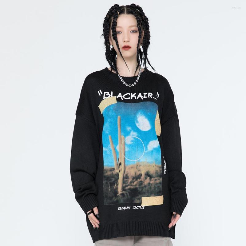 Women's Sweaters Streetwear Knitted Sweater 2022 Men Hip Hop Desert Cactus Print Pullover Harajuku Cotton Casual Autumn Black 
Women's Sweaters Streetwear Knitted Sweater 2022 Men Hip Hop Desert Cactus Print Pullover Harajuku Cotton Casual Autumn Black