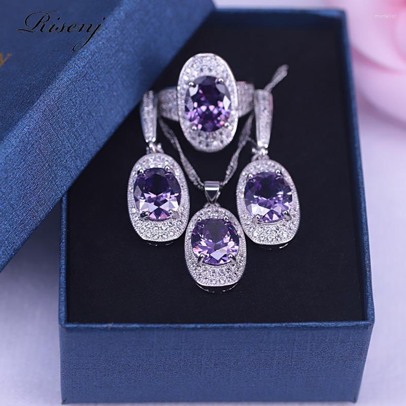 Necklace Earrings Set Princess Present Big Oval Purple Crysatl Top Cubic Zircon 925 Sterling Silver Jewellry For Women Ring, Picture shown
Necklace Earrings Set Princess Present Big Oval Purple Crysatl Top Cubic Zircon 925 Sterling Silver Jewellry For Women Ring, Picture shown