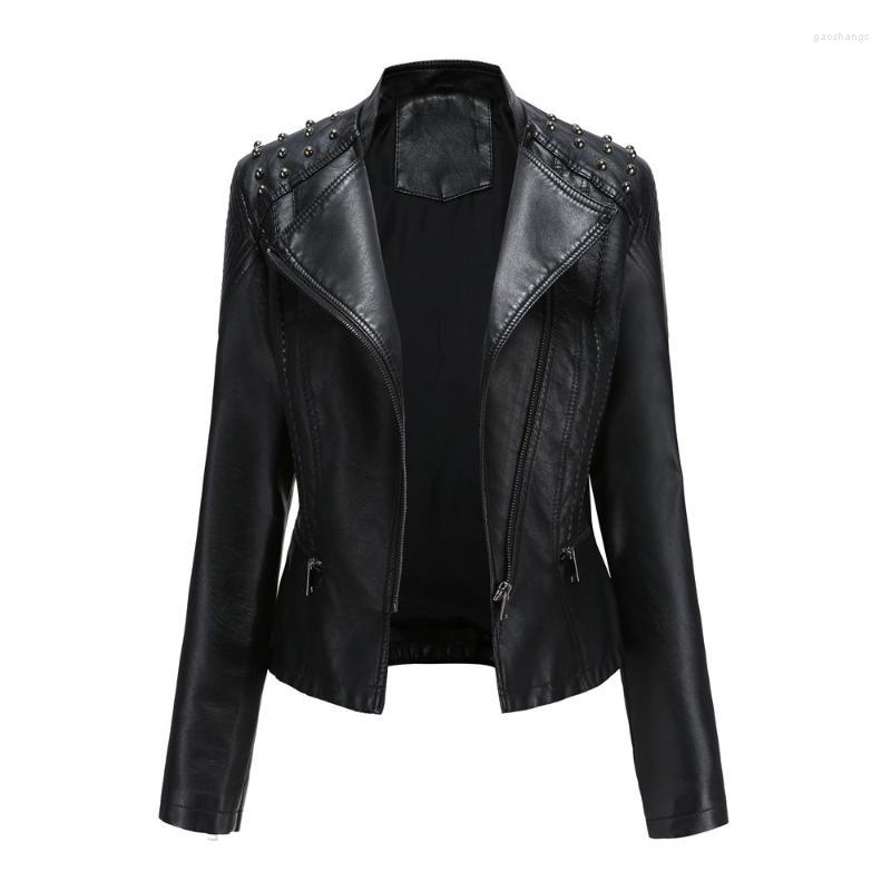 Women's Leather Fashionable Jaqueta De Couro Feminina Motorcycle Rivet Zipper Casaco Feminino Punk Minimalist Slim Fit Autumn Coat, Black
Women's Leather Fashionable Jaqueta De Couro Feminina Motorcycle Rivet Zipper Casaco Feminino Punk Minimalist Slim Fit Autumn Coat, Black