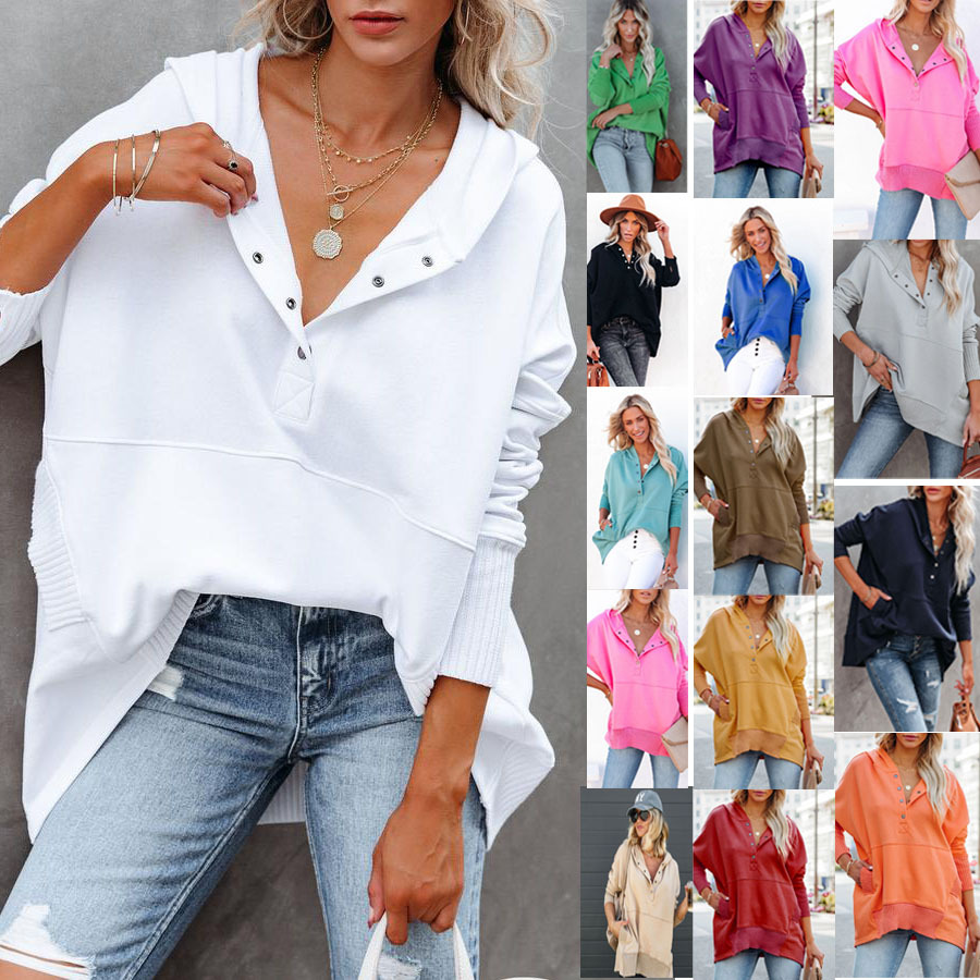 Women's Hoodies & Sweatshirts 2022 Europe and America Autumn and Winter New V-neck Hooded Multi color Bat Sleeve Sweater Loose Thread Top Women, White
Women's Hoodies & Sweatshirts 2022 Europe and America Autumn and Winter New V-neck Hooded Multi color Bat Sleeve Sweater Loose Thread Top Women, White