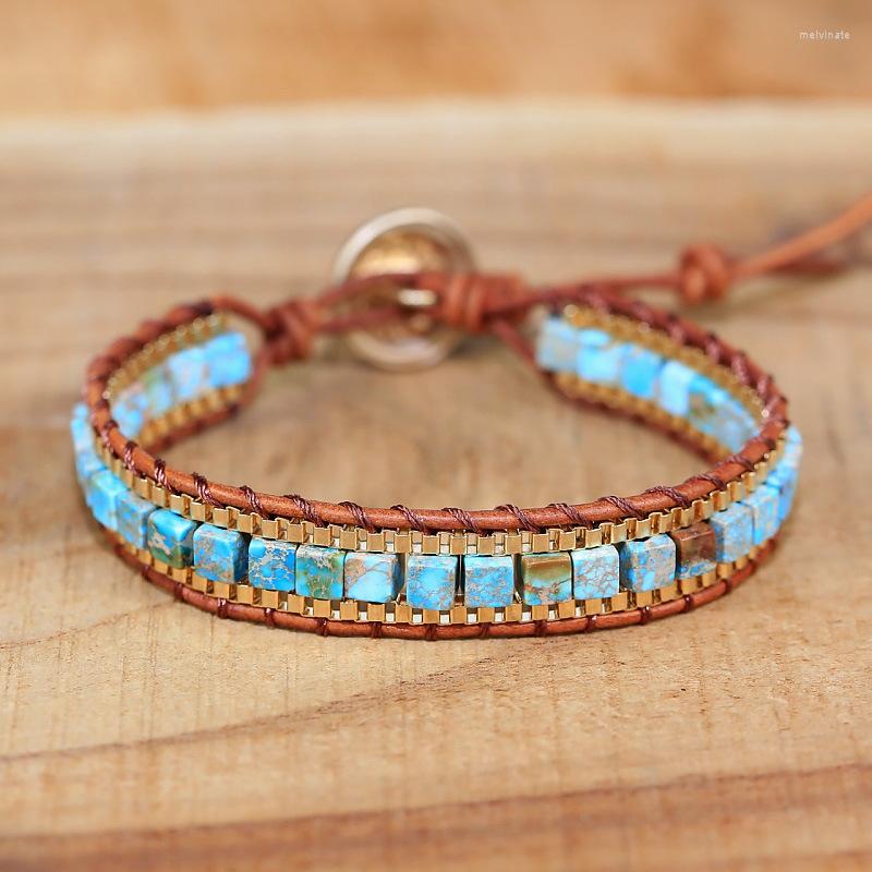 Strand Yoga Women Wrap Bracelets Turquise Stones Gold Chain Woven Bracelet Bohemian Jewelry Dropship
Strand Yoga Women Wrap Bracelets Turquise Stones Gold Chain Woven Bracelet Bohemian Jewelry Dropship