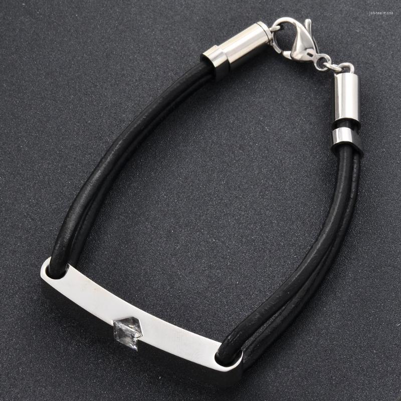 Link Bracelets IJB5030 Fashion Cremation Urn Bracelet For Men Zircon Inaly Stainless Steel Leather Mens Bangles
Link Bracelets IJB5030 Fashion Cremation Urn Bracelet For Men Zircon Inaly Stainless Steel Leather Mens Bangles