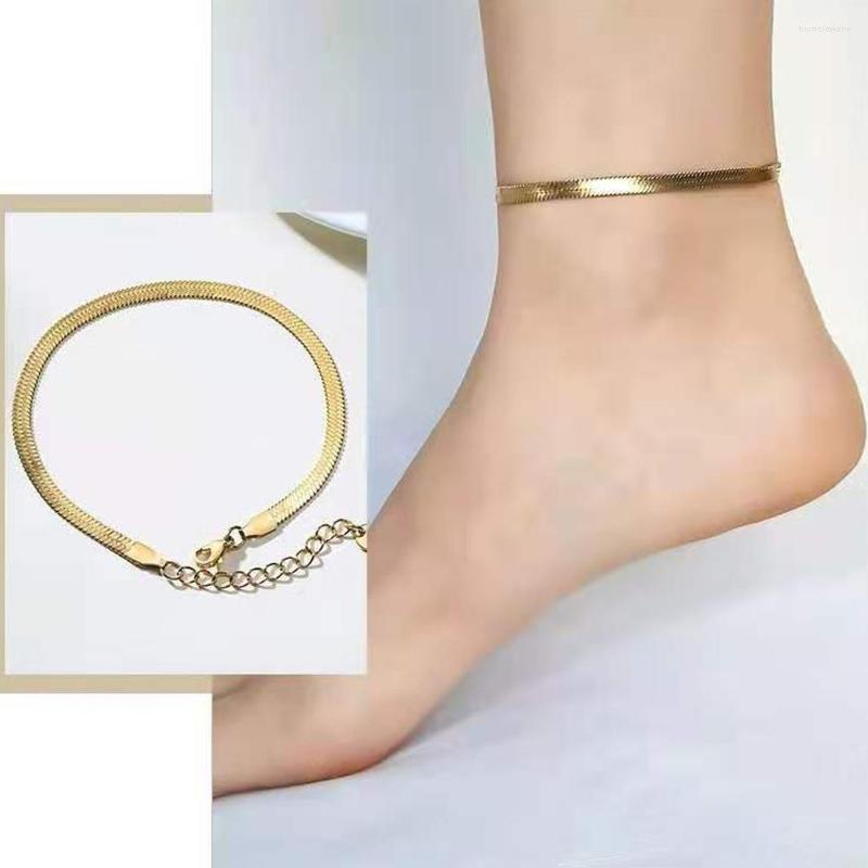 Anklets Arriva Women Stainless Steel Plated Silver Gold Waterproof Flat Snake Chain Anklet Barefoot Leg Jewelry Adjustable Wholesale
Anklets Arriva Women Stainless Steel Plated Silver Gold Waterproof Flat Snake Chain Anklet Barefoot Leg Jewelry Adjustable Wholesale
