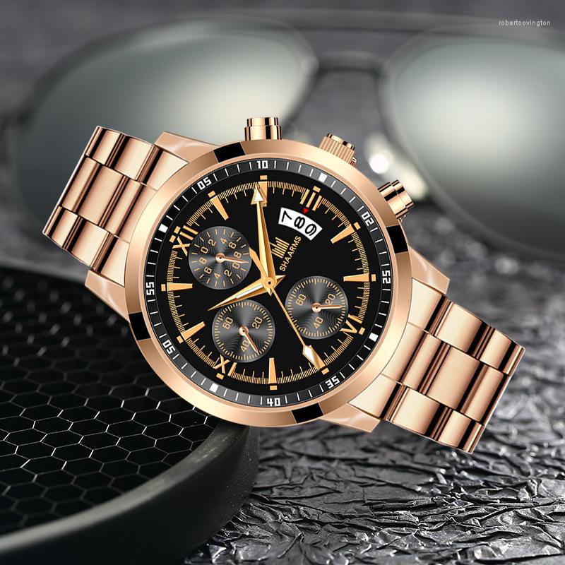 Wristwatches Relogio Masculino Watches Men Fashion Alloy Steel Band Business Men's Watch Automatic Calendar Quartz Wristwatch Reloj Hombr, As picture show
Wristwatches Relogio Masculino Watches Men Fashion Alloy Steel Band Business Men's Watch Automatic Calendar Quartz Wristwatch Reloj Hombr, As picture show