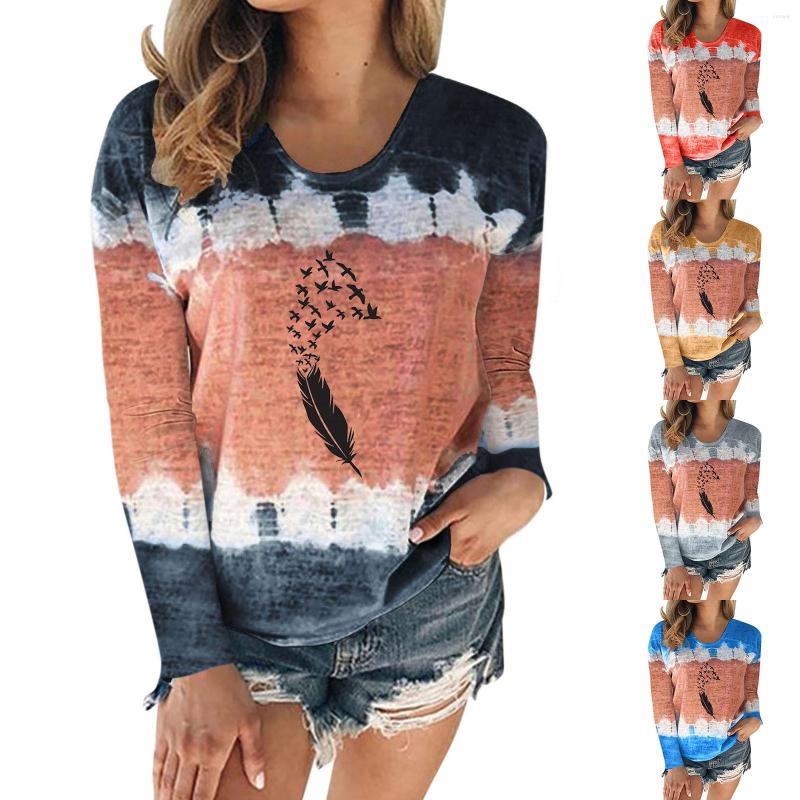Women' T Shirts Womens Casual Fashion Round Neck Tie Dye Feather Printing Long Sleeve Shirt Blouse Tops Solid Tee, Black
Women' T Shirts Womens Casual Fashion Round Neck Tie Dye Feather Printing Long Sleeve Shirt Blouse Tops Solid Tee, Black