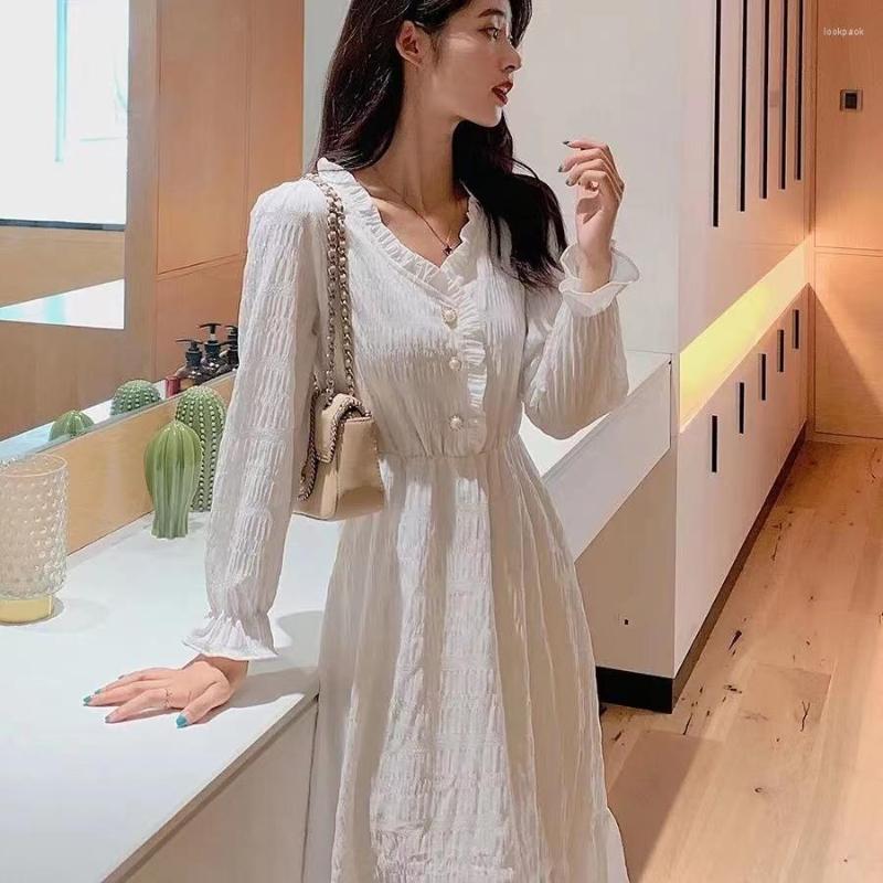 Casual Dresses Fashion Elegant Dress Women's 2022 Spring And Autumn French White V-neck Long-sleeved Waist Fairy Loose, Red
Casual Dresses Fashion Elegant Dress Women's 2022 Spring And Autumn French White V-neck Long-sleeved Waist Fairy Loose, Red