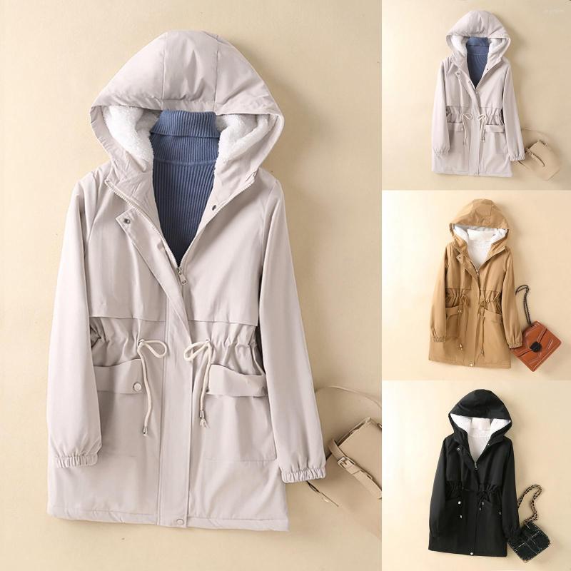 Women's Down Ladies Thick Overcoat Warm Winter Fleece Lined Hoodie Solid Color Drawstring Waist Mid-length Outwear Coat Jacket, Bk
Women's Down Ladies Thick Overcoat Warm Winter Fleece Lined Hoodie Solid Color Drawstring Waist Mid-length Outwear Coat Jacket, Bk