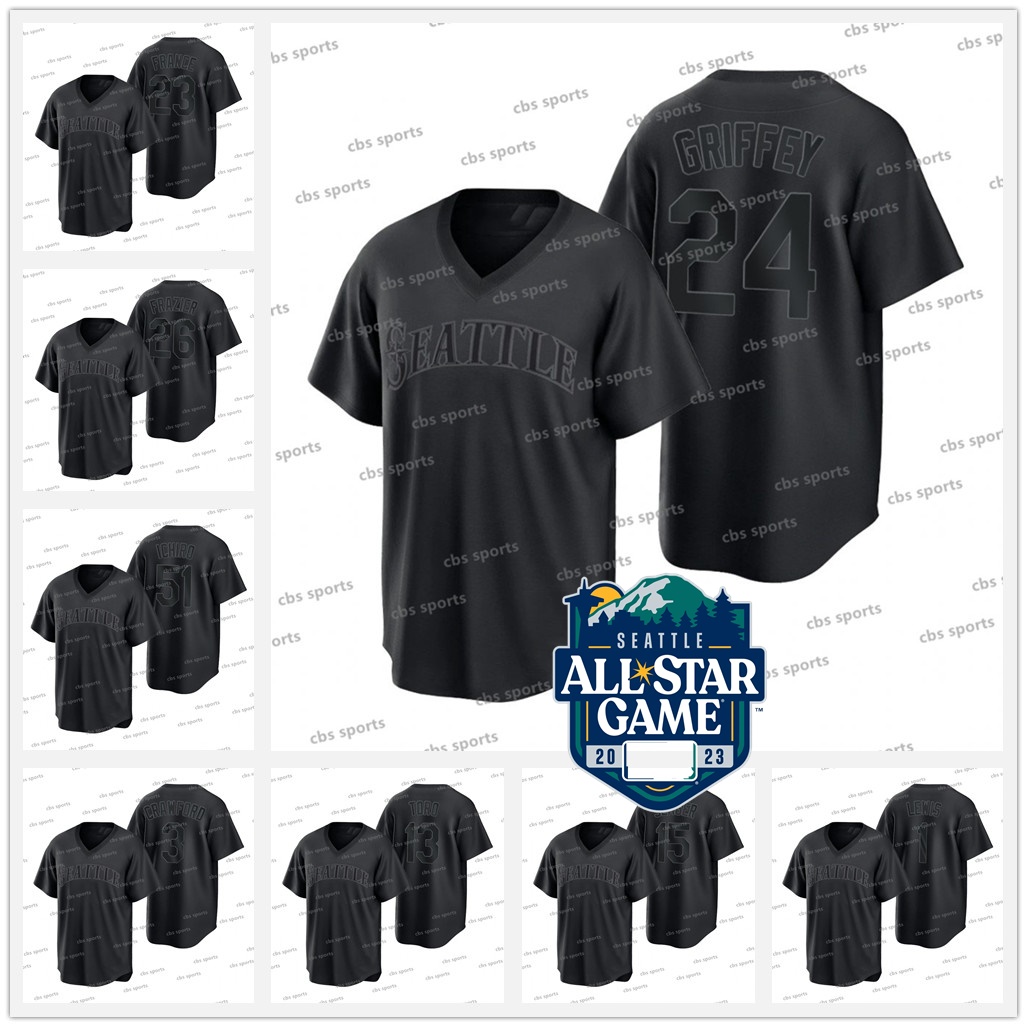 Mariners 24 Ken Griffey Jr. Black Fashion Replica Jersey Suzuki Ichiro J.P. Crawford Adam Frazier Eugenio Suarez Jarred Kelenic Seattle Julio Rodriguez Jerseys, Black 1
Mariners 24 Ken Griffey Jr. Black Fashion Replica Jersey Suzuki Ichiro J.P. Crawford Adam Frazier Eugenio Suarez Jarred Kelenic Seattle Julio Rodriguez Jerseys, Black 1