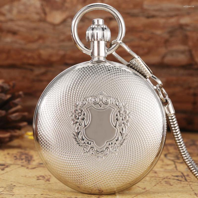 Pocket Watches Silver High Quality Copper Cover Fine Shield Style Automatic Mechanical Watch Men's Digital Dial Women Durable Pendant
Pocket Watches Silver High Quality Copper Cover Fine Shield Style Automatic Mechanical Watch Men's Digital Dial Women Durable Pendant