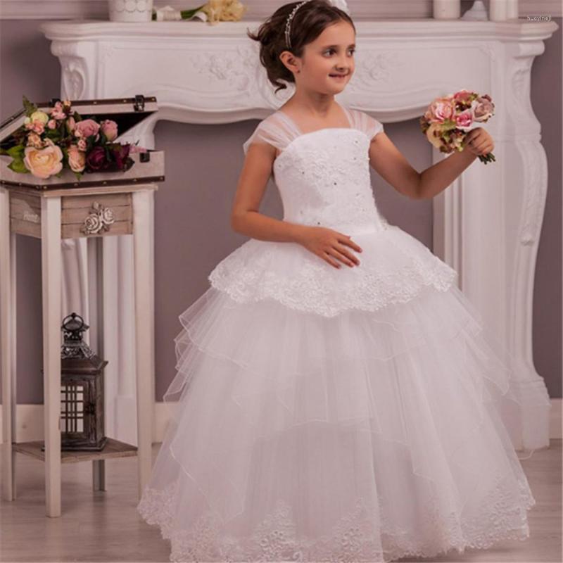Girl Dresses Fluffy Tulle Flower Cascading Ball Gown Skirt For Girls Lace Applique First Holy Communion, White
Girl Dresses Fluffy Tulle Flower Cascading Ball Gown Skirt For Girls Lace Applique First Holy Communion, White