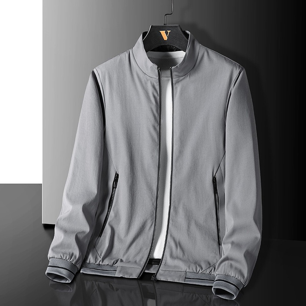 Spring Casual Jacket Men Lightweight Jacket Thin Coat Pure Color Stand Collar Bomber Jacket Men Daily Wear Clothes Plus Size 8XL, Khaki 
Spring Casual Jacket Men Lightweight Jacket Thin Coat Pure Color Stand Collar Bomber Jacket Men Daily Wear Clothes Plus Size 8XL, Khaki
