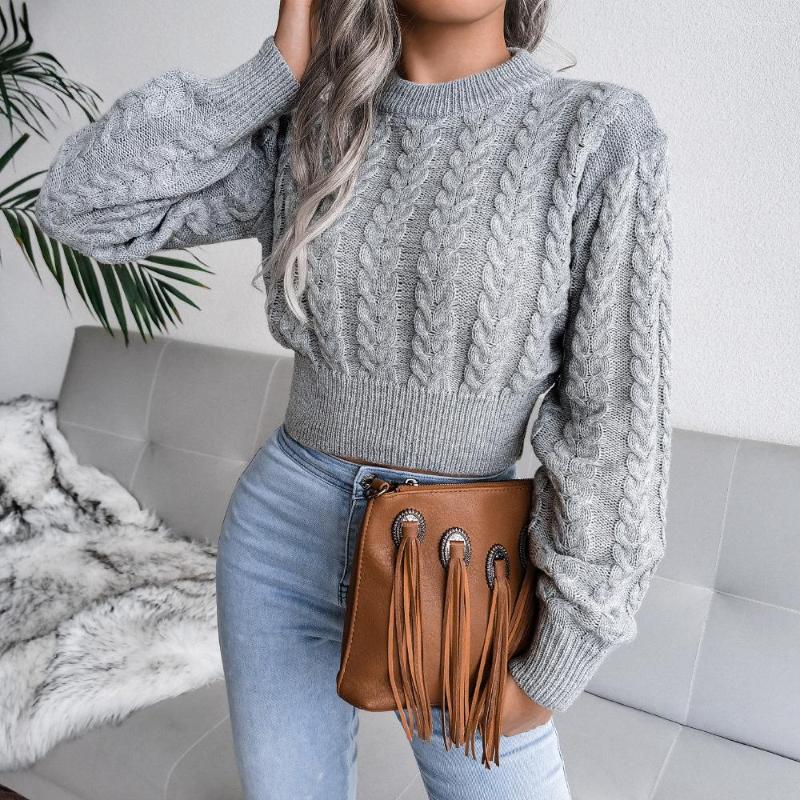 Women' Sweaters Women Sweater Round Neck Short Cropped Long-sleeved Solid Color Twisted Flower Autumn Winter Sexy Temperament Pullover, White
Women' Sweaters Women Sweater Round Neck Short Cropped Long-sleeved Solid Color Twisted Flower Autumn Winter Sexy Temperament Pullover, White