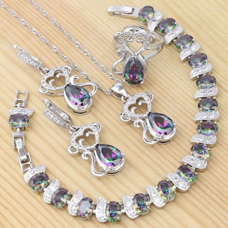 Necklace Earrings Set Animal Shape 925 Sterling Silver For Women Multicolor Cubic Zirconia Monkey Earring/Pendant/Necklace/Bracelet/Ring, Picture shown
Necklace Earrings Set Animal Shape 925 Sterling Silver For Women Multicolor Cubic Zirconia Monkey Earring/Pendant/Necklace/Bracelet/Ring, Picture shown
