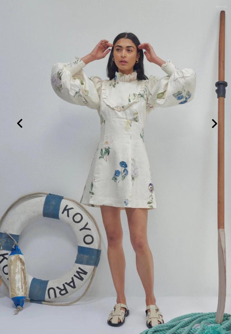 Casual Dresses Women Linen Print Mini Dress Long Lantern Sleeve Half High Collar Waist Summer Ladies A-Line Short
Casual Dresses Women Linen Print Mini Dress Long Lantern Sleeve Half High Collar Waist Summer Ladies A-Line Short