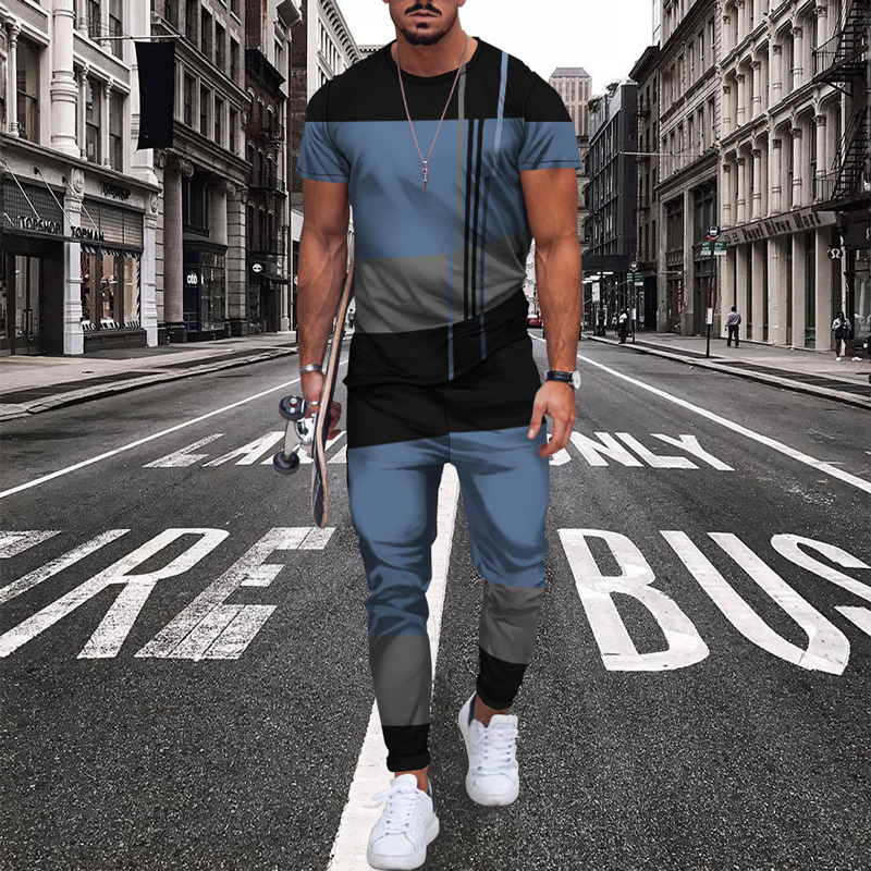Men's Tracksuits 3D printed Casual Trend Oversized Clothes Summer Sportwear Suit Short Sleeve T Shirt Long Pants 2 Piece Sets Tracksuit 220930