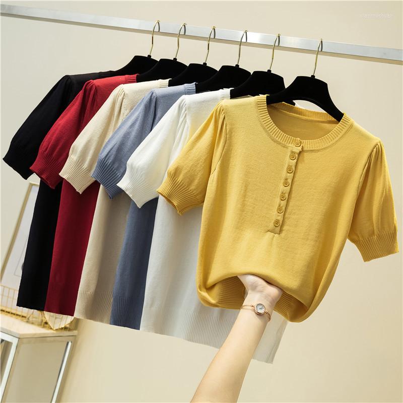 Women's Blouses 2022 Women Puff Sleeve O-Neck Knitted Basic Ruffle Button Sweater Shirt Lady Short Elastic Slim Ribbed Pullover Chic Blouse, Women blouse shirt
Women's Blouses 2022 Women Puff Sleeve O-Neck Knitted Basic Ruffle Button Sweater Shirt Lady Short Elastic Slim Ribbed Pullover Chic Blouse, Women blouse shirt