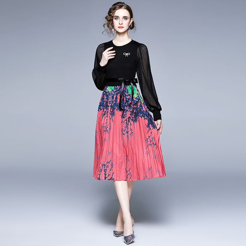 Long Sleeve Knitted Pleated Floral Dress Women 2022 Designer Elegant Knit Patchwork Printed Casual Office Midi Dresses O-Neck Chic Ladies A-Line Party Frocks Clothes, Green
Long Sleeve Knitted Pleated Floral Dress Women 2022 Designer Elegant Knit Patchwork Printed Casual Office Midi Dresses O-Neck Chic Ladies A-Line Party Frocks Clothes, Green