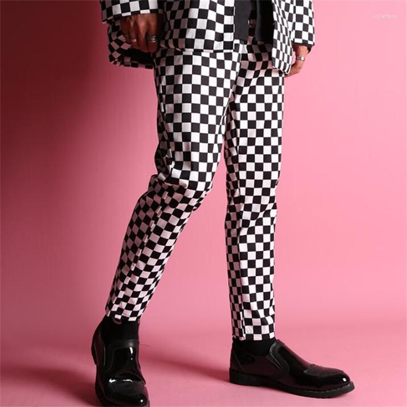 Men's Pants Mens Stage Personality Black And White Grid Harem Pant Men English Trousers Singer Dance Street Star Style Novelty B657, Silver
Men's Pants Mens Stage Personality Black And White Grid Harem Pant Men English Trousers Singer Dance Street Star Style Novelty B657, Silver