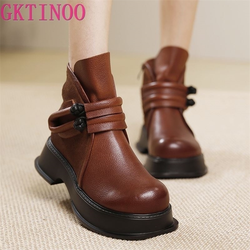 Boots GKTINOO Retro Shoes Women Boots Genuine Leather Zip Round Toe Autumn Winter Handmade Concise Leisure Platform Boots 220930, H2201-163 black
Boots GKTINOO Retro Shoes Women Boots Genuine Leather Zip Round Toe Autumn Winter Handmade Concise Leisure Platform Boots 220930, H2201-163 black