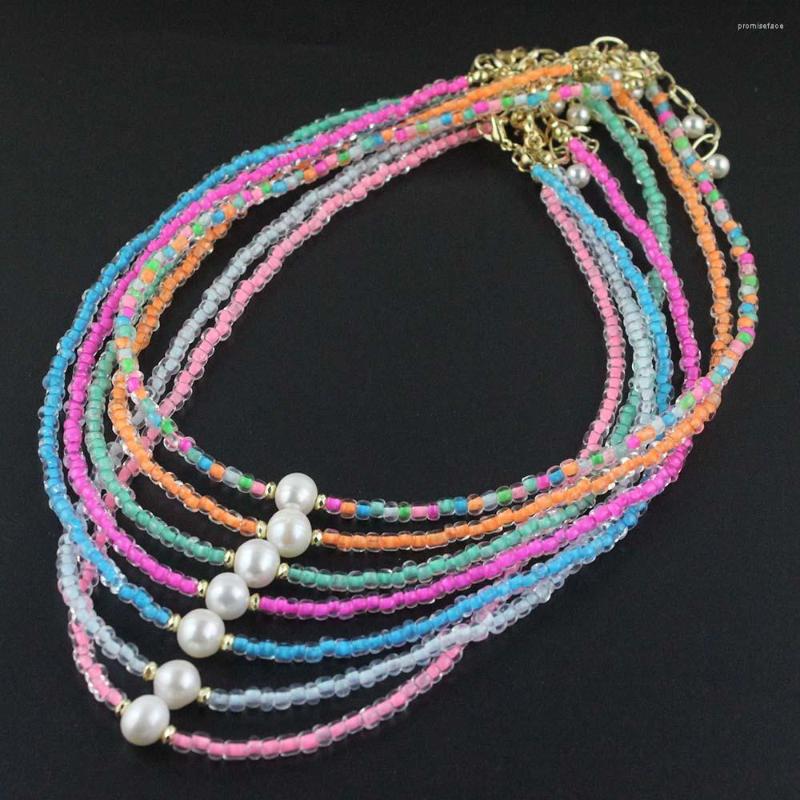 Choker 9-10MM Freshwater Pearl Adorned Necklace Jewelry Collares Necklaces Rainbow Glass Seed Beads Chain Girl Gift For Party Be
Choker 9-10MM Freshwater Pearl Adorned Necklace Jewelry Collares Necklaces Rainbow Glass Seed Beads Chain Girl Gift For Party Be