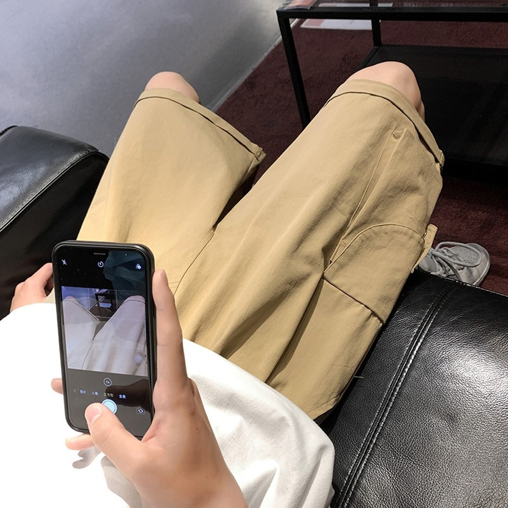 Khaki Shorts Men Summer Knee Length Casual Shorts Elastic Waist Loose Fit Board Work Torusers Short Homme, Black
Khaki Shorts Men Summer Knee Length Casual Shorts Elastic Waist Loose Fit Board Work Torusers Short Homme, Black