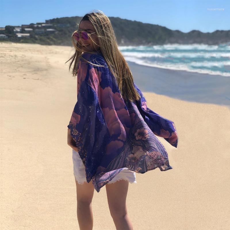 Women' Swimwear Bikini Cover-ups Purple Boho Printed Self Belted Kimono Dress Cotton Tunic Women Plus Size Beach Wear Swim Suit Cover Up, Multi
Women' Swimwear Bikini Cover-ups Purple Boho Printed Self Belted Kimono Dress Cotton Tunic Women Plus Size Beach Wear Swim Suit Cover Up, Multi