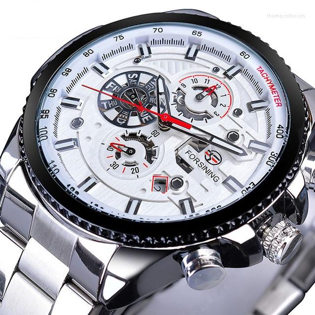 Wristwatches Steam Punk Three Eyes Six Pin Men's Automatic Mechanical Watch Steel Band, Gold
Wristwatches Steam Punk Three Eyes Six Pin Men's Automatic Mechanical Watch Steel Band, Gold