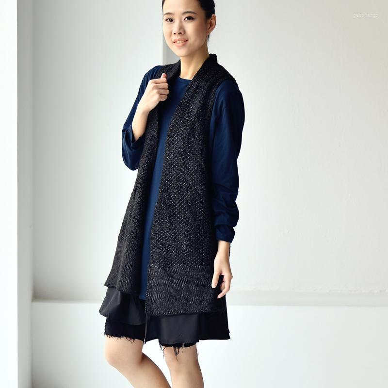 Women's Vests Vesture Ancient Art Wool Stitching Three-dimensional Twisted Flower False Two Long Style Sweater Vest Women's, Black
Women's Vests Vesture Ancient Art Wool Stitching Three-dimensional Twisted Flower False Two Long Style Sweater Vest Women's, Black