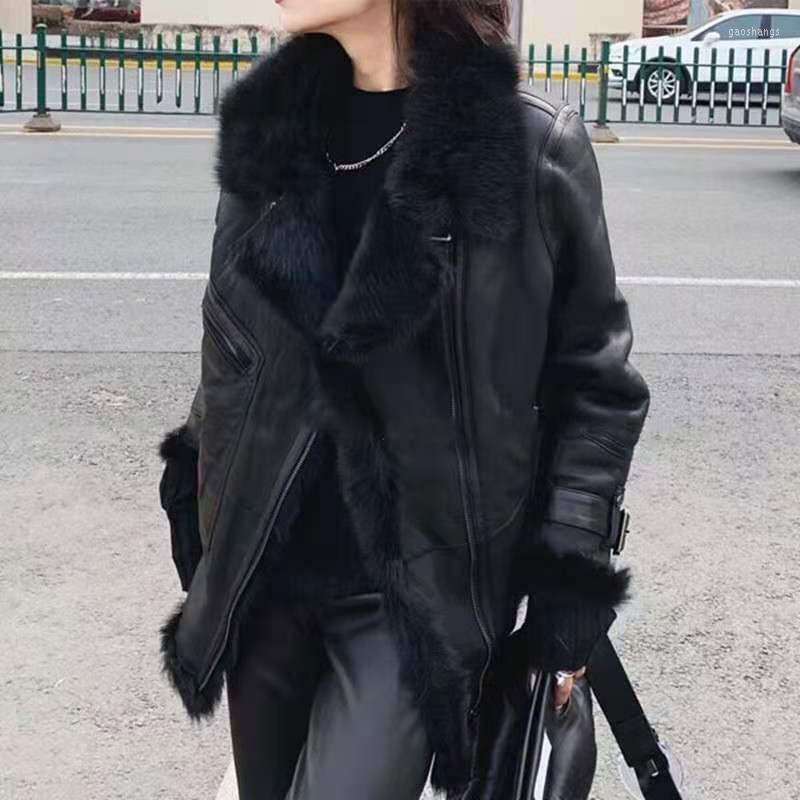 Women' Leather Imported Fur One Coat Women' Middle Long Loose Tuscan Lamb European Goods & Faux, Black
Women' Leather Imported Fur One Coat Women' Middle Long Loose Tuscan Lamb European Goods & Faux, Black