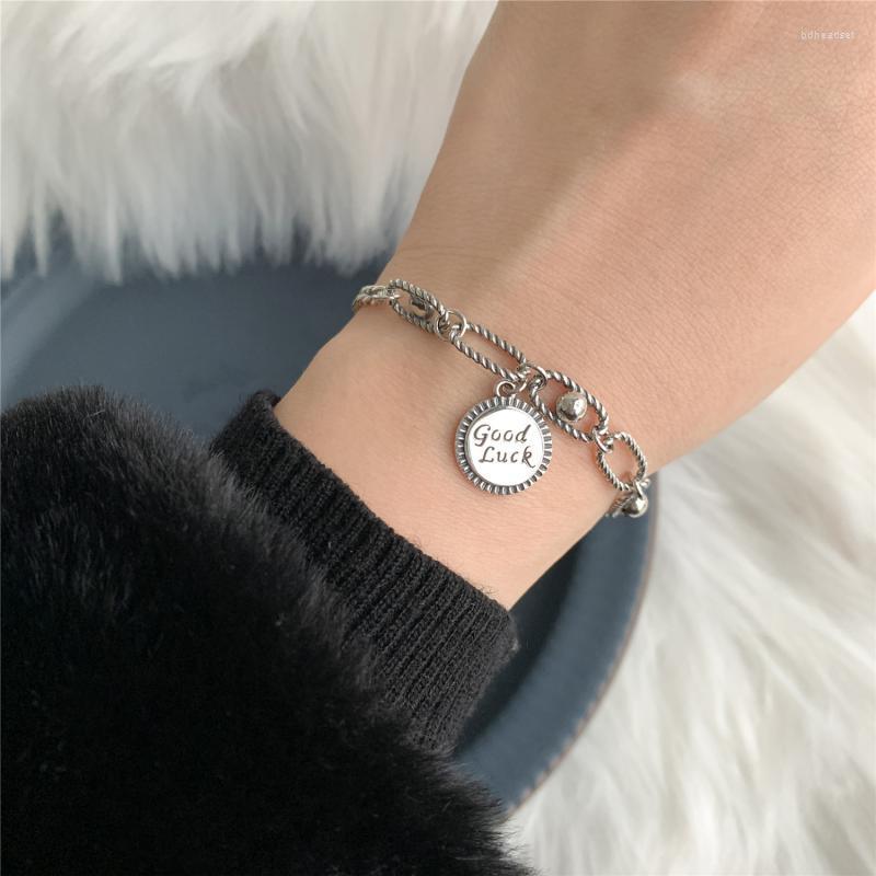 Link Bracelets Vintage Silver Color Round Bead Luckly Letter Charm Bracelet &Bangle For Women Girls Wedding Jewelry Party SL235
Link Bracelets Vintage Silver Color Round Bead Luckly Letter Charm Bracelet &Bangle For Women Girls Wedding Jewelry Party SL235