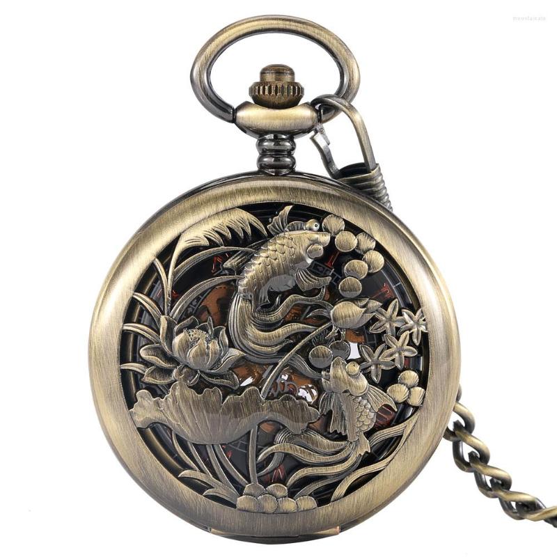 Pocket Watches Hollow Out Fish Manual Mechanical Bronze Watch Women Rose Golden Romen Numerals Dial Men's Practical Clock Thick Pendant, Silver
Pocket Watches Hollow Out Fish Manual Mechanical Bronze Watch Women Rose Golden Romen Numerals Dial Men's Practical Clock Thick Pendant, Silver