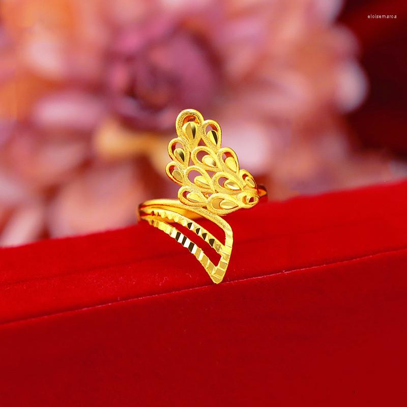 Wedding Rings Korean Fashion For Women Phoenix Tail Gold Big 24K Party Engagement Jewelry Wholesale
Wedding Rings Korean Fashion For Women Phoenix Tail Gold Big 24K Party Engagement Jewelry Wholesale