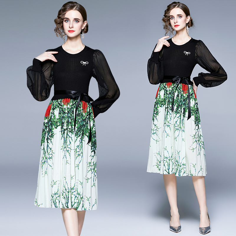 Long Sleeve Knitted Printed Pleated Dress Women 2022 Designer Elegant Knit Patchwork Casual Office Midi Dresses O-Neck Chic Ladies A-Line Resort Party Frocks Clothes, Green
Long Sleeve Knitted Printed Pleated Dress Women 2022 Designer Elegant Knit Patchwork Casual Office Midi Dresses O-Neck Chic Ladies A-Line Resort Party Frocks Clothes, Green