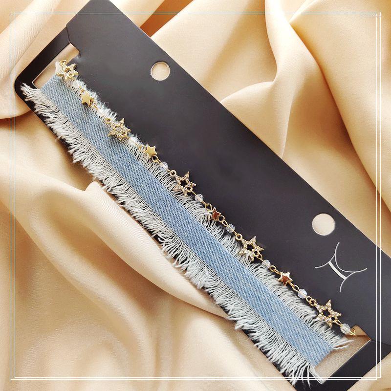 Choker Fashion Hip Hop Double Layers Blue Cotton Denim Shinning Crystal Beads Star Necklace Set For Women Jewelry Party Gift
Choker Fashion Hip Hop Double Layers Blue Cotton Denim Shinning Crystal Beads Star Necklace Set For Women Jewelry Party Gift