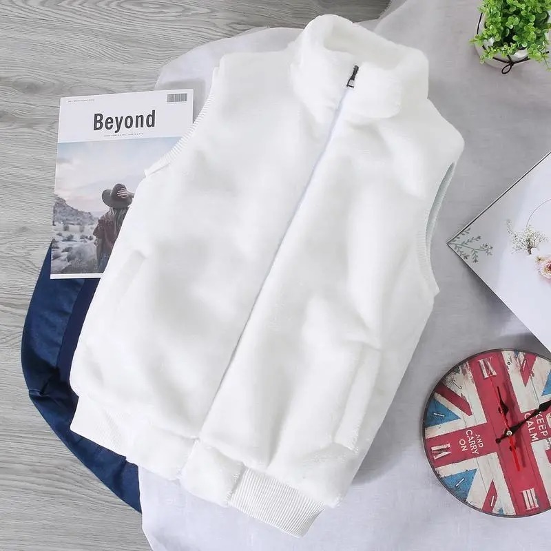 Men's Vests Warm Men's Fur Vest Faux Mink Plush Women's Sleeveless Jackets Winter Waistcoats Stand Collar Large Size 5XL Zipper Black White 220930