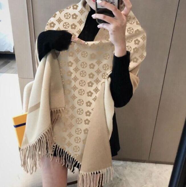 2022 Fashion Design 100% Cashmere scarf Monogram scarf large shawl warm thick wool