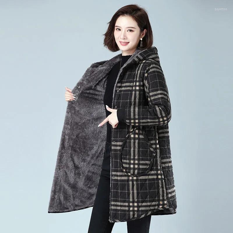 Women's Down Middle-Aged Elderly Women's Hooded Winter Jacket Mother's Clothes Plus Velvet Thicker Size Long Cotton-Padded Warm, Black lattice
Women's Down Middle-Aged Elderly Women's Hooded Winter Jacket Mother's Clothes Plus Velvet Thicker Size Long Cotton-Padded Warm, Black lattice